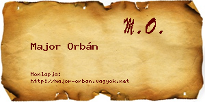 Major Orbán névjegykártya